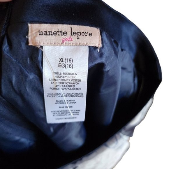 Nanette Lapore Girls Blue Floral Print Layered Satin Maxi Skirt Size XL 16 Years - Picture 13 of 15